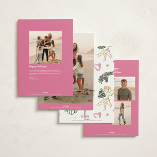 This is a melon holiday photo cards with standard by Cass Loh called holidays ink doodles printing on signature in grand