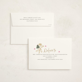 This is a melon holiday photo cards with standard by Cass Loh called holidays ink doodles printing on signature in grand