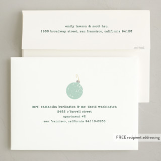 This is a sea glass holiday photo cards with standard by Baumbirdy called santa ornaments printing on signature in grand