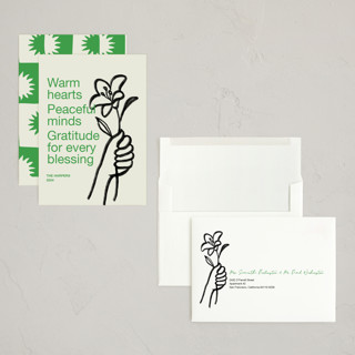 This is a grass holiday photo cards with standard by Annie Clark called offering printing on signature in grand