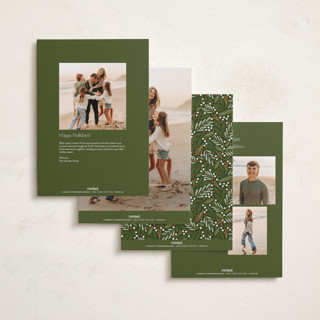This is a pine holiday photo cards with standard by Michelle Taylor called modern trio printing on recycled smooth signature in grand