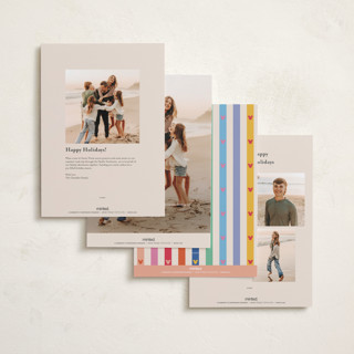 This is a rainbow holiday photo cards with standard by Creo Study called disney's mickey magical and cheerful printing on signature in grand