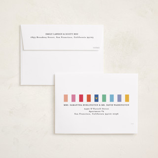 This is a rainbow holiday photo cards with standard by Creo Study called disney's mickey magical and cheerful printing on signature in grand