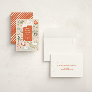 This is a persimmon holiday photo cards with standard by Leah Bisch called counting the days printing on signature in grand