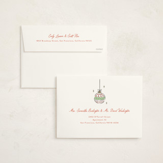 This is a festive holiday photo cards with standard by Erin German called bright ornaments printing on signature in grand