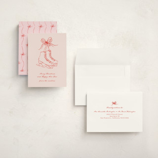 This is a rose holiday photo cards with standard by Jelena Vuletic called skatelle printing on signature in grand