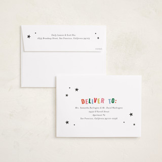 This is a confetti holiday photo cards with standard by Kercia Jane called starlight wishes printing on recycled smooth signature in grand