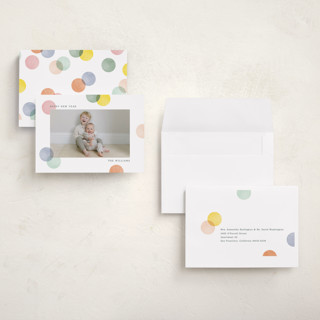 This is a confetti cake holiday photo cards with standard by Robert and Stella called colorblock confetti printing on recycled smooth signature in grand