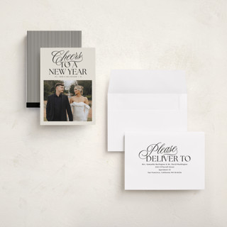 This is a coal holiday photo cards with standard by Jackie Crawford called classically modern printing on signature in grand