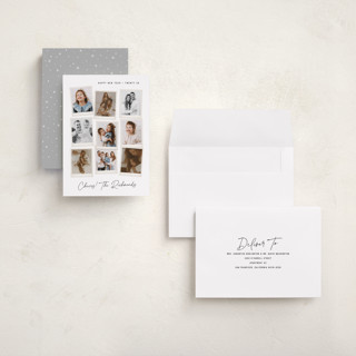 This is a snow holiday photo cards with standard by Hooray Creative called nine snapshots printing on signature in grand