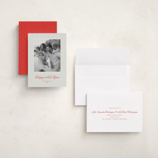 This is a berry holiday photo cards with standard by Wildfield Paper Co called newport printing on recycled smooth signature in grand