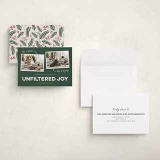 This is a juniper holiday photo cards with standard by Erica Krystek called unfiltered joy printing on recycled smooth signature in grand