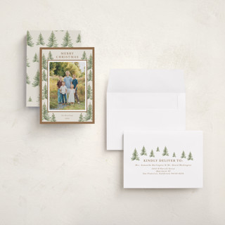 This is a toffee holiday photo cards with standard by Petra Kern called winter trees printing on signature in grand