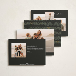 This is a midnight holiday photo cards with standard by Elly called ribbon garland printing on signature in grand