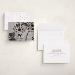 This is a starlight holiday photo cards with standard by Everett Paper Goods called pizazz printing on recycled smooth signature in grand