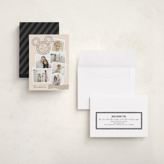 This is a coal holiday photo cards with standard by Kamala Nahas called disney's mickey vintage postable printing on recycled smooth signature in grand