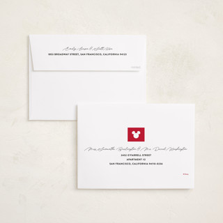 This is a fruitcake holiday photo cards with standard by Pixel and Hank called disney mickey magical memories printing on recycled smooth signature in grand