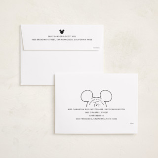 This is a snow holiday photo cards with standard by Hooray Creative called disney's mickey outline printing on recycled smooth signature in grand