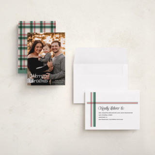 This is a snowberry holiday photo cards with standard by Pixel and Hank called basics printing on recycled smooth signature in grand