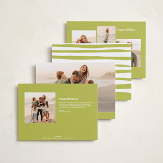 This is a citrine holiday photo cards with standard by Kelly Watkins called bold name printing on recycled smooth signature in grand