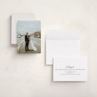 This is a snowmelt holiday photo cards with standard by Keen Peachy called marry christmas printing on recycled smooth signature in grand