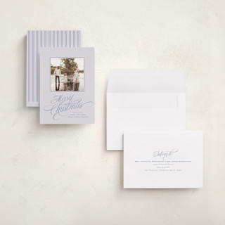 This is a frozen pond holiday photo cards with standard by Everett Paper Goods called glide printing on signature in grand