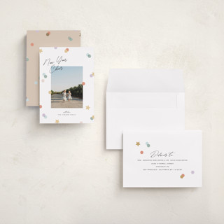 This is a confetti holiday photo cards with standard by Pixel and Hank called confetti cheers printing on recycled smooth signature in grand