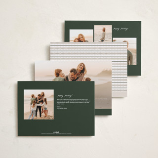 This is a pine holiday photo cards with standard by Pixel and Hank called dispatch printing on recycled smooth signature in grand