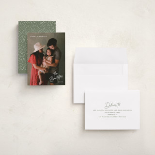 This is a snow holiday photo cards with standard by Hooray Creative called sans and signature printing on signature in grand