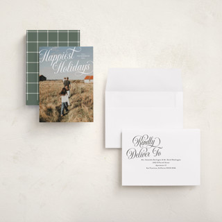 This is a snow holiday photo cards with standard by Jackie Crawford called vintage fun printing on recycled smooth signature in grand