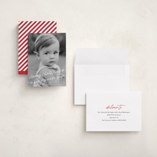 This is a icicle holiday photo cards with standard by Julia Hall called scrawled printing on signature in grand