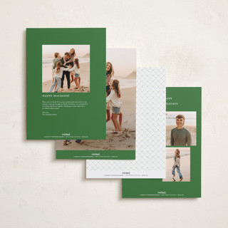 This is a elf shoes holiday photo cards with standard by Erika Firm called nostalgic ribbon border printing on recycled smooth signature in grand