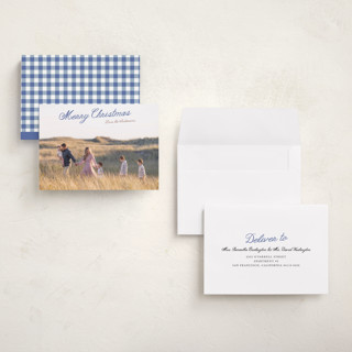This is a blueberry holiday photo cards with standard by Cass Loh called lightly scripted printing on recycled smooth signature in grand