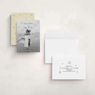 This is a wintermint holiday photo cards with standard by Helena Vitto called the stars printing on signature in grand