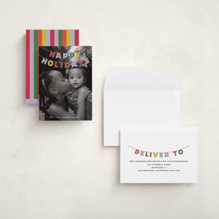 This is a gumdrops holiday photo cards with standard by Maria Alou called candy garland printing on recycled smooth signature in grand