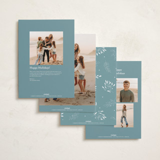 This is a blue spruce holiday photo cards with standard by Benita Crandall called yuletide printing on recycled smooth signature in grand