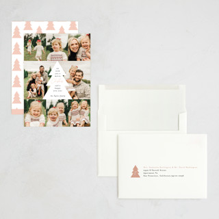 This is a rose holiday photo cards with standard by Alethea and Ruth called multi tree center printing on recycled smooth signature in grand