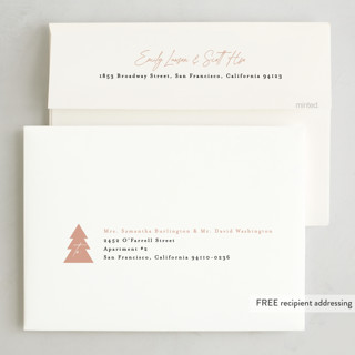 This is a rose holiday photo cards with standard by Alethea and Ruth called multi tree center printing on recycled smooth signature in grand
