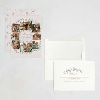 This is a tinsel holiday photo cards with standard by Petra Kern called keepsake wreath printing on recycled smooth signature in grand