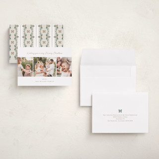 This is a antique holiday photo cards with standard by Jennifer Postorino called simple trio printing on recycled smooth signature in grand