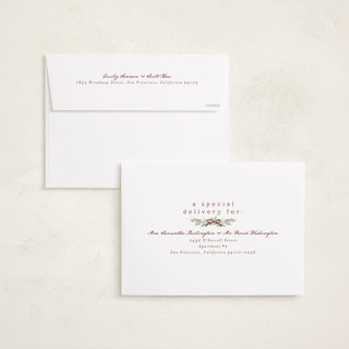 This is a ruby holiday photo cards with standard by Everett Paper Goods called multi swag printing on recycled smooth signature in grand