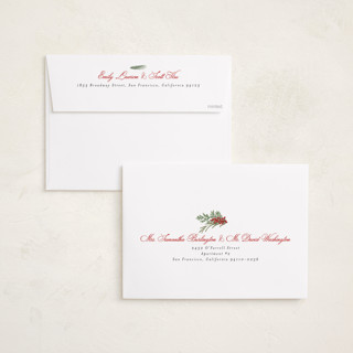 This is a peppermint holiday photo cards with standard by Susan Moyal called warmest wish printing on signature in grand