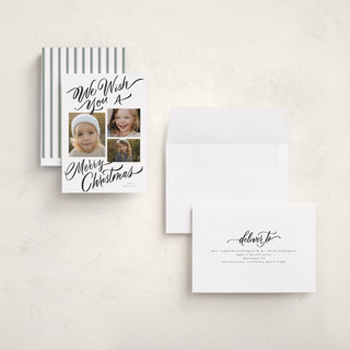 This is a coal holiday photo cards with standard by Elsa Duncan called we wish you printing on recycled smooth signature in grand