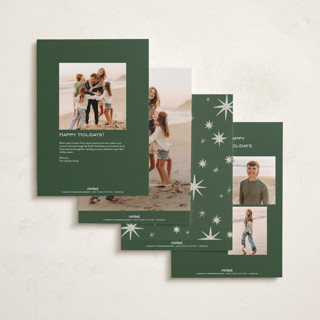 This is a pine holiday photo cards with standard by Wildfield Paper Co called twinkle! printing on recycled smooth signature in grand