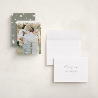 This is a snow holiday photo cards with standard by Wildfield Paper Co called twinkle! printing on recycled smooth signature in grand