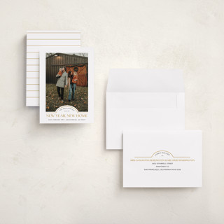 This is a caramel holiday photo cards with standard by Iveta Angelova called new home printing on recycled smooth signature in grand