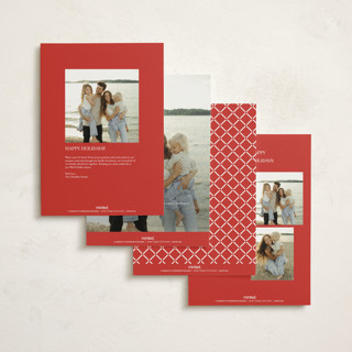 This is a snowfall holiday photo cards with standard by Melanie Kosuge called little wreath printing on signature in grand