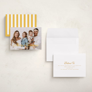 This is a star holiday photo cards with standard by Wildfield Paper Co called retro modern printing on signature in grand