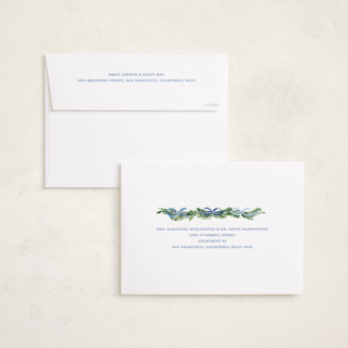 This is a frosted holiday photo cards with standard by Sarah Knight called boughs of bows printing on recycled smooth signature in grand