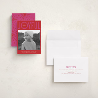 This is a berry holiday photo cards with standard by Nazia Hyder called fun & bold type printing on recycled smooth signature in grand